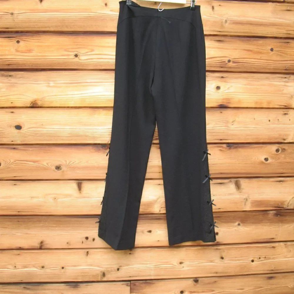 Escada High Rise Crepe Wool Flare Leg Pants - Picture 7 of 11
